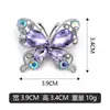 Broche de Mariposa de Diamante de Color Amatista DIY Collar Pulsera Colgante Joyería Fabricante Venta Directa Se Puede Mezclar y Enviar Transfronterizo