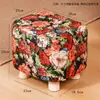 Banqueta Pequena Floral Retrô, Banqueta Oval, Banqueta Baixa, Tapete de Mesa de Centro para Sala de Estar, Banqueta para Trocar Sapatos na Entrada, Banqueta Estilosa para Sofá, Banqueta com Rodinhas