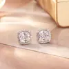 Pendientes de Zirconia Moissanita de Gama Alta, Diseño de Nicho, Exquisitos y Versátiles, Pendientes Elegantes, Moda de Lujo Ligero Pendientes S925