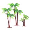 Inserção de Bolo de Coqueiro Tridimensional Decoração de Festa com Tema Praia Oceano Decoração para Assar Enfeites de Plástico para Bolo
