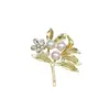 Broche de Flor de Planta para Mulheres, Broche Casual Versátil para Suéter, Broche Pequeno de Pérola para Paletó, Novo Estilo para Gola