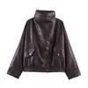 Chaqueta de moda estilo europeo y americano con efecto piel, nueva colección otoño/invierno, versátil, corte holgado, estiliza y moderna, top estilo motociclista