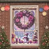 Bestseller transfronterizo Cortinas navideñas para ventanas, cinta para ventanas, tela de fondo, tela colgante, tela de fondo para decoración de fiestas, accesorios de fotografía