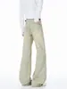 Jeans acampanados negros de corte slim para hombre, estilo American high street, versátiles y estilizan, disponibles en tallas grandes, pantalones rectos holgados, blancos en stock