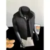 Colete de Algodão Espesso de Inverno Cor Sólida Gola Alta Colete de Algodão Jaqueta Masculina Casual Tamanho Grande Versátil Moda Top