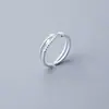 Anillo de Rama de Diamante y Brote para Mujer Anillo de Tendencia Nicho Anillo para el Extremo del Dedo Índice Anillo Abierto de Hoja Cruzada Simple y de Moda