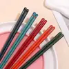 Palillos de aleación para uso doméstico, modelo nuevo de alta gama, un color por persona para compartir comidas individuales, palillos de uña resistentes a altas temperaturas