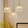Lustre de cristal estilo princesa francesa para sala de jantar, pingente floral longo para quarto de menina, luminária de corredor com narcisos e íris, ferro
