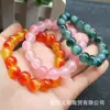 Atacado de Fabricante em Grandes Quantidades de Pulseiras de Jade Malaio, Pulseiras de Jade Quartizito, Contas Redondas, Pulseiras de Círculo Único Coloridas de Jade Flutuante da Moda