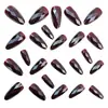 Unhas Moda Europeia e Americana Formato de Diamante Marrom Bico Redondo Amêndoa, Unhas Destacáveis Usáveis Simples e Estilosas