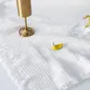 Tela de Fondo para Fotos de Instagram Mantel Blanco Adornos Disparo Picnic Manta de Hilo con Borlas Manicura Pastel Gourmet Foto de Bebé