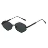 Gafas de sol poligonales de metal con forma de rombo personalizadas de moda, populares en Europa y América, Protección solar para exteriores, Gafas de sol de moda para mujer