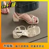 Sandalias de tacón alto abiertas estilo romano francés para mujer, nueva colección de verano 2026, versátiles y elegantes, impresionantes sandalias de una tira para mujer