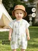 Mameluco de Bebé Verano Estilo Delgado para Recién Nacidos de Modal con Mangas Cortas Ropa de Verano para Niños Pequeños Ropa de Bebé