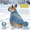 Nuevo abrigo de algodón con estampado de letras en mezclilla transfronterizo de Bulldog Francés, abrigo cálido de otoño e invierno para perros pequeños y medianos, ropa para mascotas