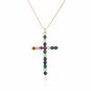 Aogu suministra transfronterizamente joyas de hip hop europeas y americanas, colgante geométrico, cadena de clavícula de cobre con microincrustaciones de circonita, collar de moda