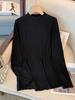 60.00 kg-175.00 kg plus size Gola alta Camisa básica básica feminina gordinha menina Slim Fit Interior Manga Longa Top 2024 Outono