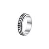 Anillo descompresor europeo y americano transfronterizo hip hop diamante anillo giratorio simple retro anillo de acero de titanio hombres y mujeres Moda Venta al por mayor