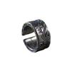 Anillo de plata vintage con diseño de tótem indio y terraza para hombre, de moda, de plata tailandesa, personalizado, tallado a mano, anillo de índice abierto de plata tailandesa