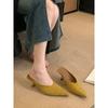 Zapatos Planos para Mujer 2025 Nuevo Otoño Zapatos de Mujer con Faldas, Zapatos de Tacón de Aguja, Tacones Altos de Punta Fina, Zapatillas de Media Caña con Puntera Reforzada para Mujer
