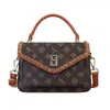 Bolsa de Mão Vintage de Luxo Leve Bolsa Quadrada Pequena para Mulheres 2026 Nova Coleção Primavera/Verão Bolsa de Ombro Transversal com Estampa Retro de Alto Padrão
