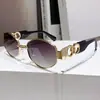 Gafas de sol ovaladas personalizadas para mujer, metal, estilo urbano moderno, gafas retro para sesión de fotos de influencers transfronterizos