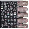 Pegatinas Transfronterizas Nuevas para Uñas de Navidad Invierno Navidad Árbol de Navidad Colorido Bola de Cristal Copo de Nieve Pegatinas Adhesivas en Relieve