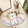 Desenho Animado Animal Fofo Oval Banheiro Vaso Sanitário Absorvente de Água Antiderrapante Resistente à Sujeira Fácil de Cuidar Cozinha Entrada Antiderrapante Tapete para os Pés
