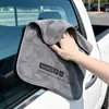 Toalla de limpieza para autos de alta densidad y pelo corto, fibra ultrafina engrosada absorbente, paño de doble cara para limpiar vidrios