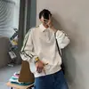 Sudadera con capucha de peso pesado, cuello alto, media cremallera, para hombre, marca americana de tendencia, holgada, casual, prenda exterior, Otoño