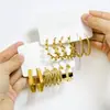 Brincos de Aço Inoxidável Transfronteiriços para Mulheres, Exagerados, Simples, Brincos Europeus e Americanos de Alta Qualidade, Brincos de Design de Nicho Atacado