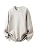 Trendy Men's Autumn and Winter Sweatshirt American Round Neck Pullover Loose Casual Japanese Style Solid Color Fleece Thick Versatile T-Shirt