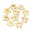 Ccb Banhado a Ouro Estrela de Cinco Pontas Coração em Formato de Coração Contas Soltas Gota d'Água Contas com Furo Grande Acessórios para Joias Artesanais DIY Colar Pulseira Contas