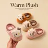 Pantuflas de Algodón Originales Hello Kitty para Niños Invierno Niñas Calientes con Felpa Extra Piel Zapatos de Algodón Bebé HelloKitty Padre-Hijo