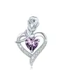Bestseller transfronterizo: 12 tipos de colgantes de corazón de rosa de diamante, collares de moda europeos y americanos para mujer, regalo del Día de la Madre