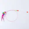 Pena de sino engraçado vara para gato fio de aço alongada elástica haste de parafuso de aço brinquedo de gato suprimentos para animais de estimação Gato Auto-Oi Vara