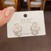 Novedad de verano moda dulce combinan con todo aretes gruesos de flor de cristal hechos a mano color plata pasador de plata s925 aretes sencillos para mujer