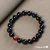 Pulseira de Contas de Ébano Cinco Deuses da Riqueza para Homens e Mulheres Contas de Transferência de Cristal Boa Sorte Contas de Buda Pulseira Wen Play Joias