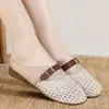 2026 Verão Novo Estilo Slip-On Cano Baixo Bico Fechado Meio Mula Pescador Rasteirinha Sapatos Femininos para Uso Casual Diário