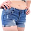 Shorts Jeans Femininos Desfiados com Barra Dobrada Amazon Moda Europeia e Americana Primavera Transfronteiriça