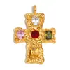 Temperamento europeu e americano personalidade retrô acessórios de joias DIY aço inoxidável banhado a ouro 18K laço onda pérola pingente feminino