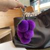 Colgante de Bolsa de Piel de Conejo Rex Real Morado Peluche de Piel de Conejo Rex Colgante de Uva Colgante para Llave de Coche Accesorios