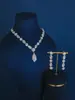 Colar Estilo Coreano Exquisita Corrente de Garras Brincos de Strass de Cristal Conjunto de Colar Leve Luxo Retro Elegante Temperamento Corrente de Clavícula para Mulheres