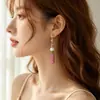 Pendientes de Perla de Agua Dulce Natural Ganchos de Oreja Retro Nuevo Estilo Chino Serie de Ágata y Cristal En Stock Venta al por Mayor