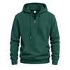 Sudadera con capucha waffle de media cremallera para hombre 2026 Transfronteriza con múltiples bolsillos y cordón