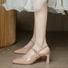 Sapatos Mary Jane Prata Branco Camada Única Femininos Novo Verão Sapatos de Couro Pequenos Salto Médio Salto Grosso Salto Alto Estilo Francês Vestido de Balé