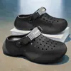 Pantuflas cerradas para hombre 2026 verano 3D moda suela gruesa antideslizantes para exteriores transpirables versátiles zuecos de pareja