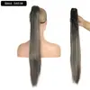 Coleta de Cabello Sintético Estilo Europeo y Americano para Mujer, Se Puede Atar en una Cola de Caballo Alta, Trenza de Cabello Largo Recto Natural, Coleta de Peluca de Fibra Sintética
