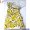Material para vestido de noche bordado fondo grueso flor grande 3D malla transparente vestido aplique tela de encaje bordado