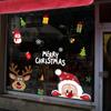 Pegatinas estáticas reutilizables de copo de nieve del mismo color positivo y negativo, Papá Noel, Rudolph, Festival de Navidad, pegatinas para cristal de ventana
